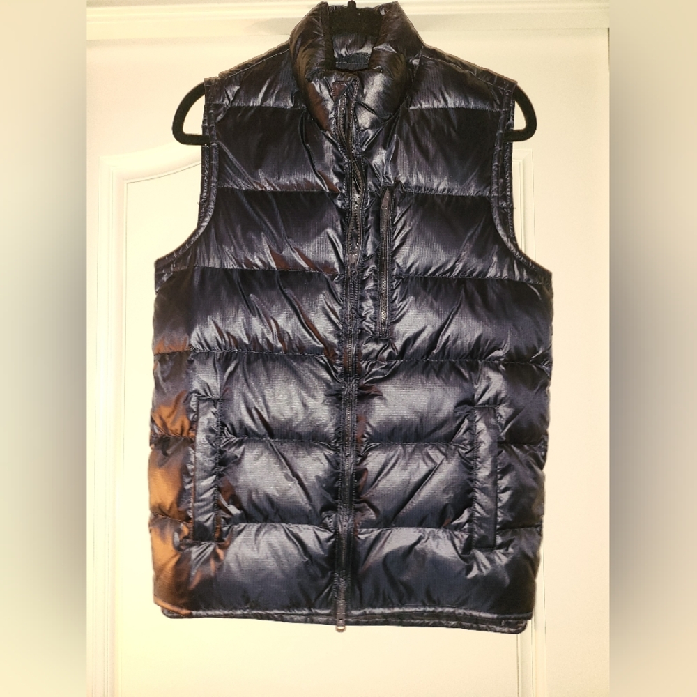 J CREW Black Duck Down Puffer Sleeveless Vest Sz XS Men's Shiny NWOT Women Sz  M